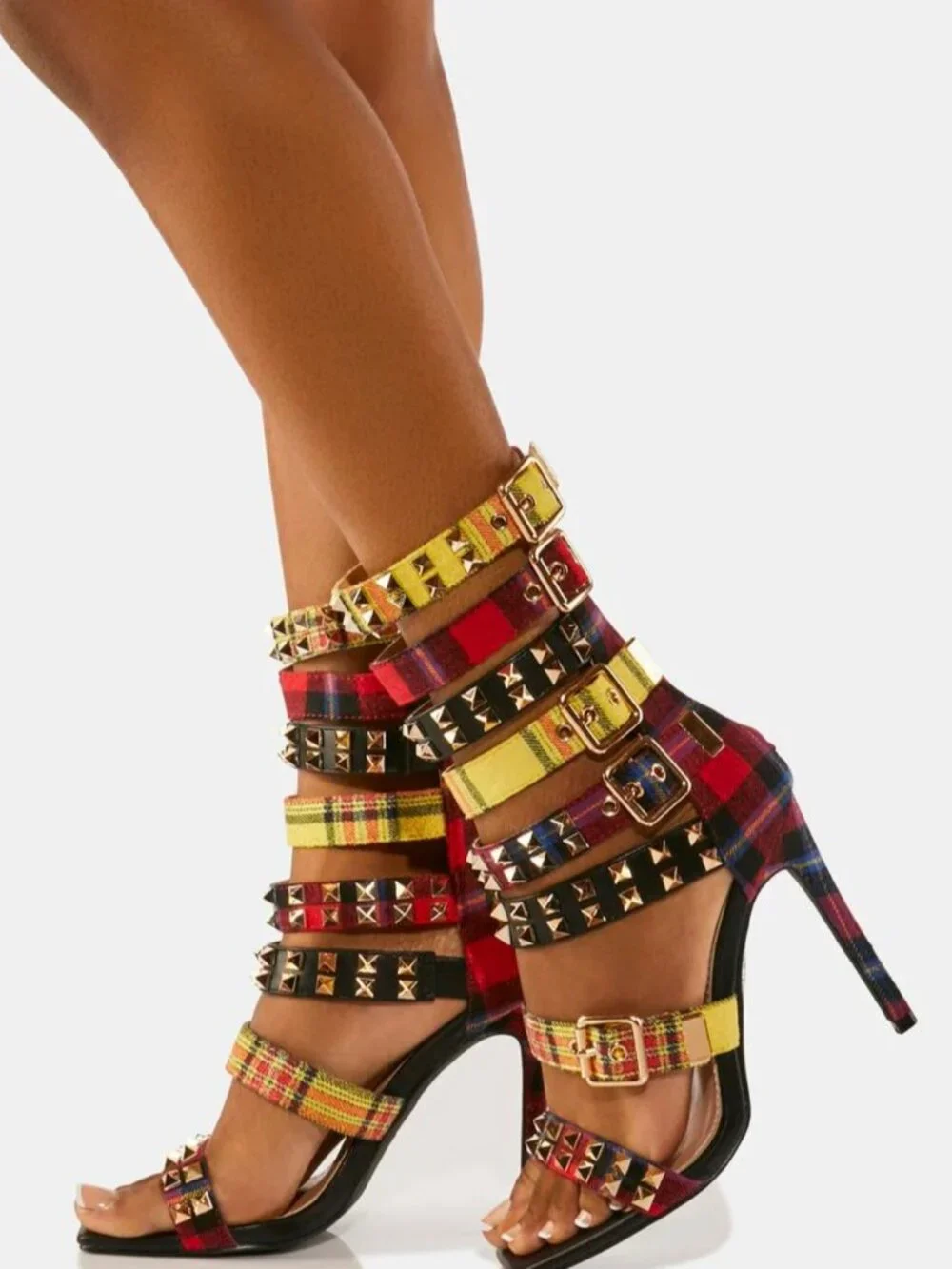 Dress Me Up Studded And Plaid Please. And Make It Strappy!